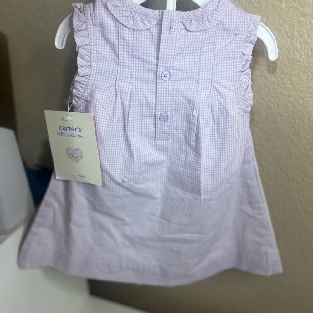 Carter's Lavender Gingham Baby Dress - Picture 2 of 5